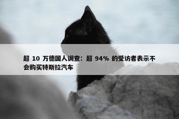 超 10 万德国人调查：超 94% 的受访者表示不会购买特斯拉汽车