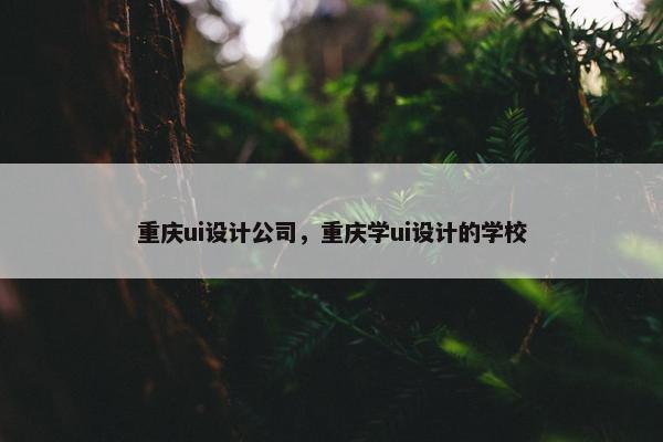 重庆ui设计公司，重庆学ui设计的学校