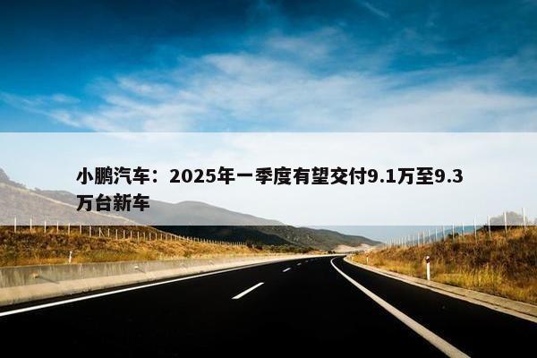 小鹏汽车：2025年一季度有望交付9.1万至9.3万台新车