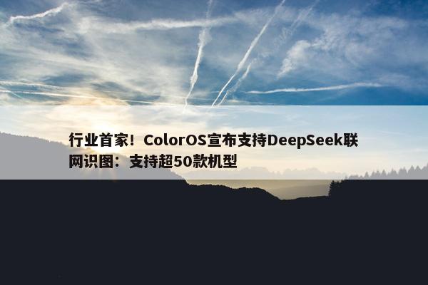 行业首家！ColorOS宣布支持DeepSeek联网识图：支持超50款机型