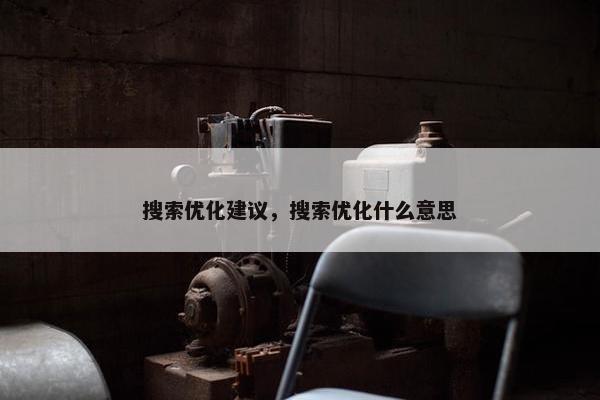 搜索优化建议，搜索优化什么意思