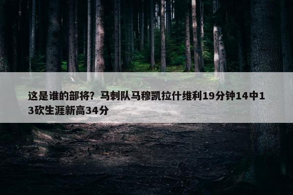 这是谁的部将？马刺队马穆凯拉什维利19分钟14中13砍生涯新高34分