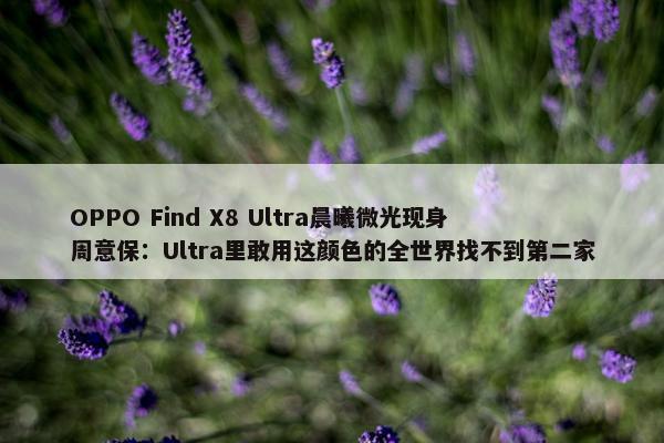 OPPO Find X8 Ultra晨曦微光现身 周意保：Ultra里敢用这颜色的全世界找不到第二家