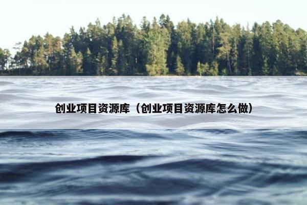 创业项目资源库（创业项目资源库怎么做）