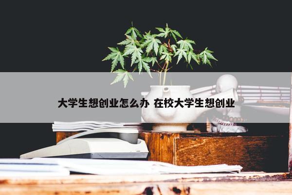 大学生想创业怎么办 在校大学生想创业