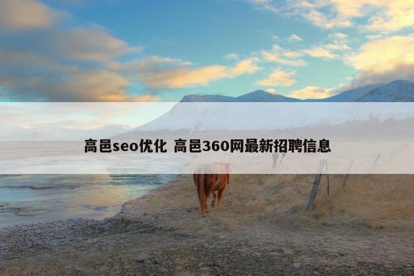 高邑seo优化 高邑360网最新招聘信息