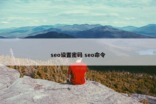 seo设置密码 seo命令