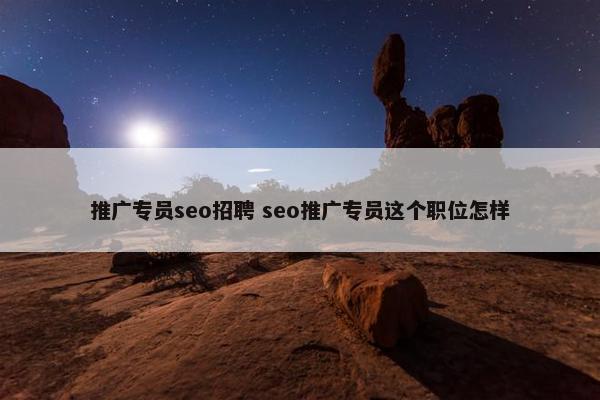 推广专员seo招聘 seo推广专员这个职位怎样