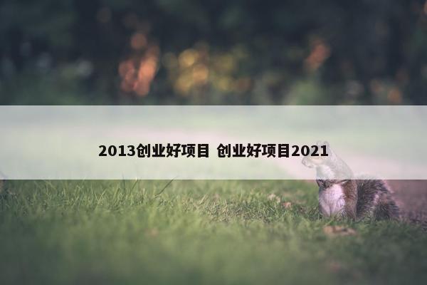 2013创业好项目 创业好项目2021