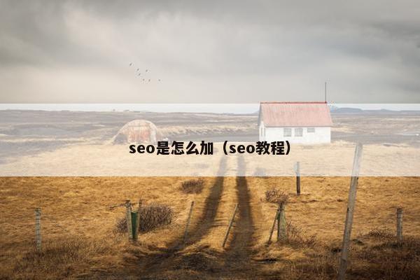 seo是怎么加（seo教程）