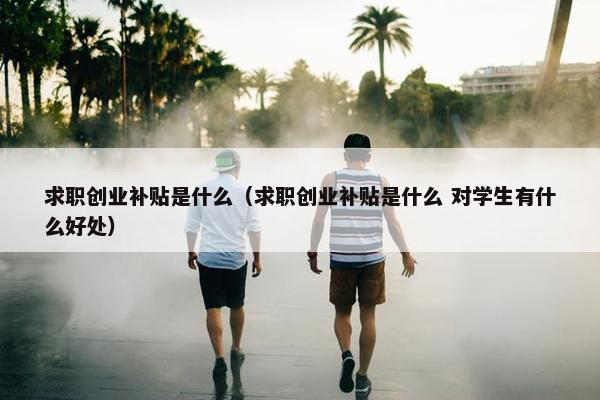 求职创业补贴是什么（求职创业补贴是什么 对学生有什么好处）