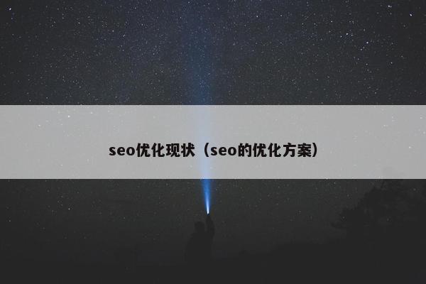 seo优化现状（seo的优化方案）