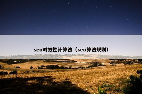 seo时效性计算法（seo算法规则）