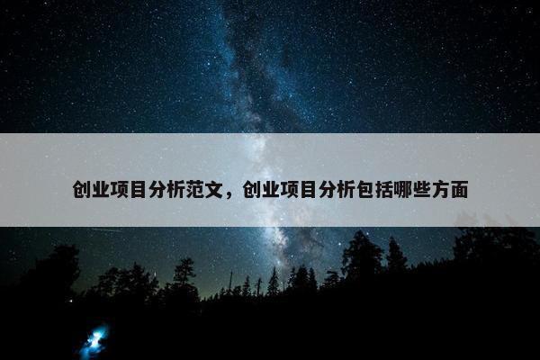 创业项目分析范文，创业项目分析包括哪些方面