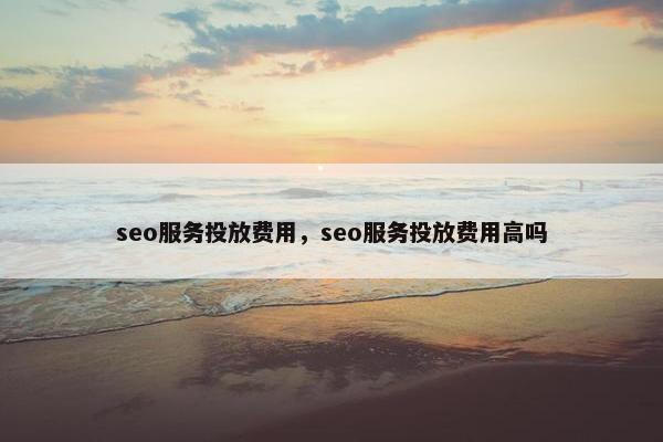 seo服务投放费用，seo服务投放费用高吗