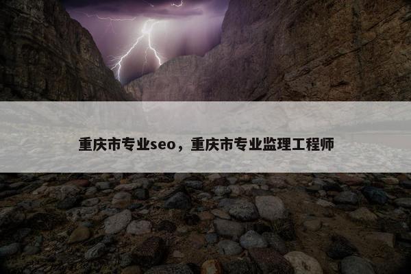 重庆市专业seo，重庆市专业监理工程师