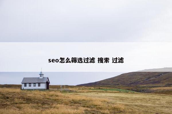 seo怎么筛选过滤 搜索 过滤