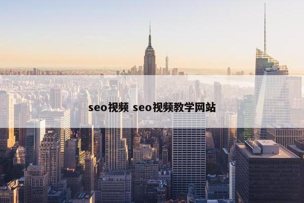 seo视屏 seo视屏教学网站