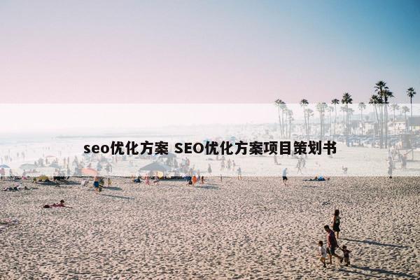 seo优化方案 SEO优化方案项目策划书