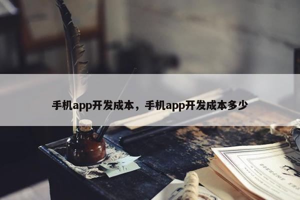 手机app开发成本，手机app开发成本多少