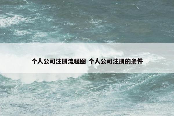 个人公司注册流程图 个人公司注册的条件