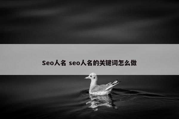 Seo人名 seo人名的关键词怎么做