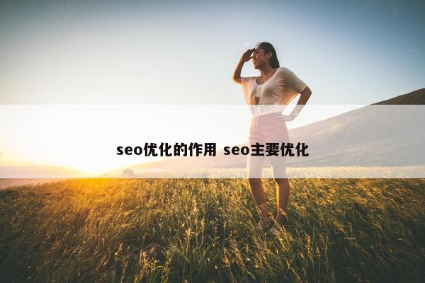 seo优化的作用 seo主要优化