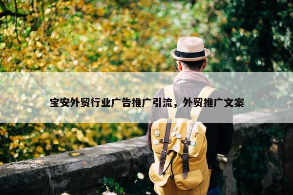 宝安外贸行业广告推广引流，外贸推广文案