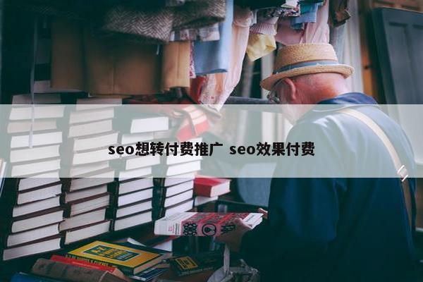 seo想转付费推广 seo效果付费