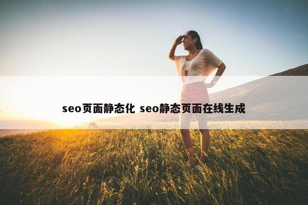 seo页面静态化 seo静态页面在线生成