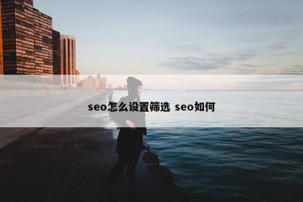 seo怎么设置筛选 seo如何