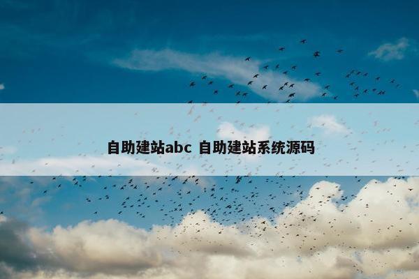 自助建站abc 自助建站系统源码