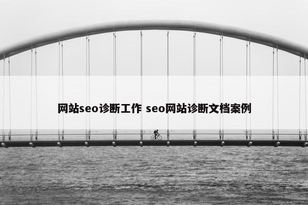 网站seo诊断工作 seo网站诊断文档案例