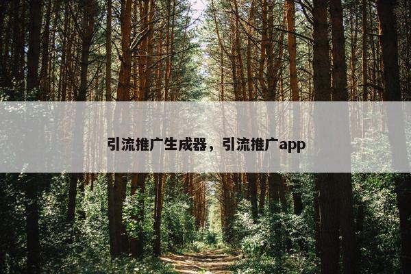 引流推广生成器，引流推广app