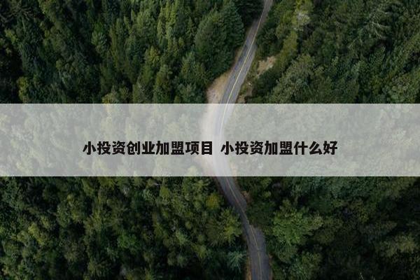 小投资创业加盟项目 小投资加盟什么好