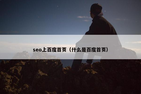 seo上百度首页（什么是百度首页）