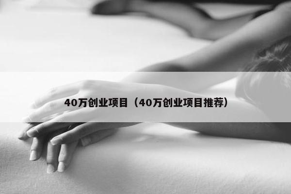 40万创业项目（40万创业项目推荐）