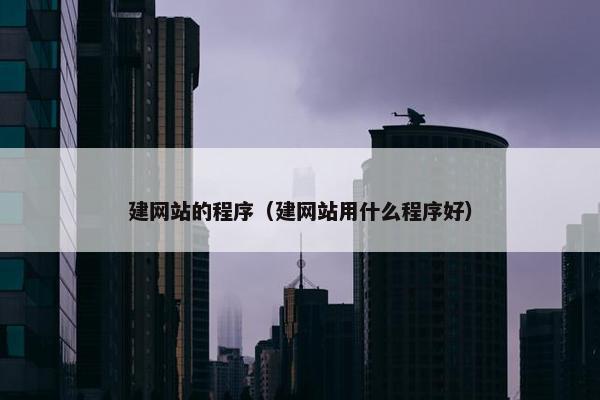 建网站的程序（建网站用什么程序好）