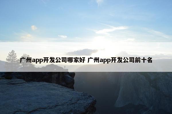 广州app开发公司哪家好 广州app开发公司前十名