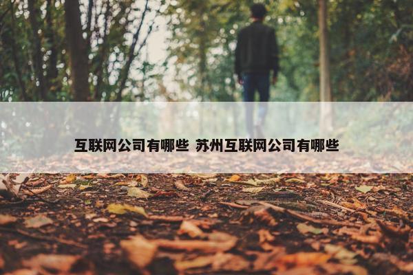 互联网公司有哪些 苏州互联网公司有哪些