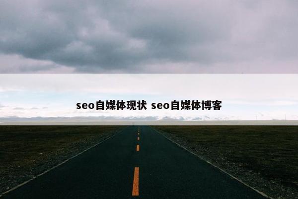 seo自媒体现状 seo自媒体博客