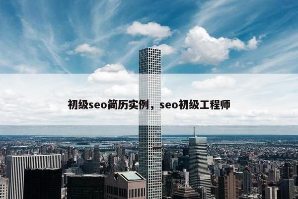 初级seo简历实例，seo初级工程师