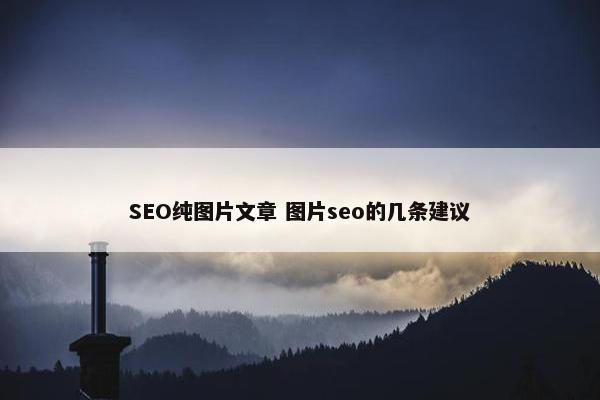 SEO纯图片文章 图片seo的几条建议