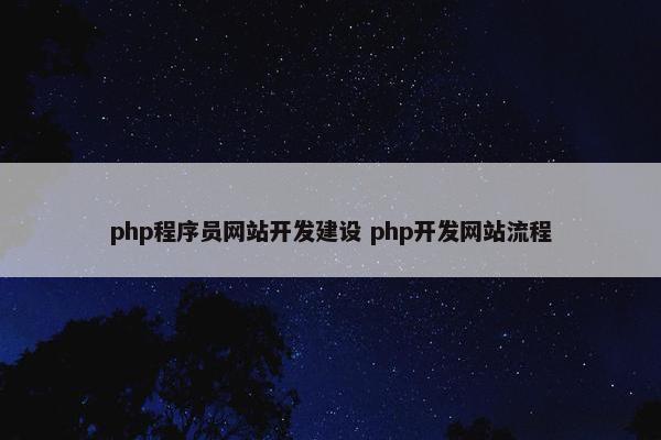 php程序员网站开发建设 php开发网站流程