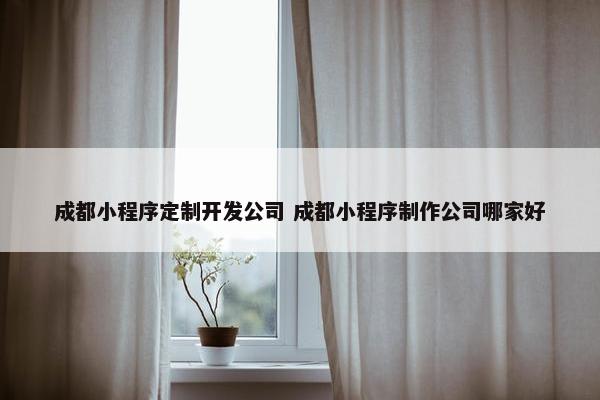 成都小程序定制开发公司 成都小程序制作公司哪家好