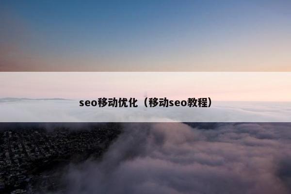 seo移动优化（移动seo教程）