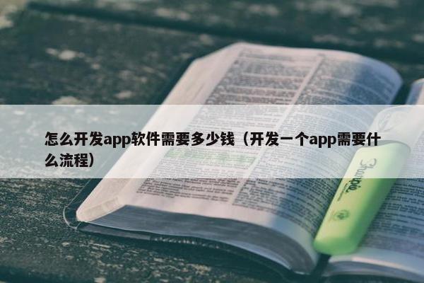 怎么开发app软件需要多少钱（开发一个app需要什么流程）