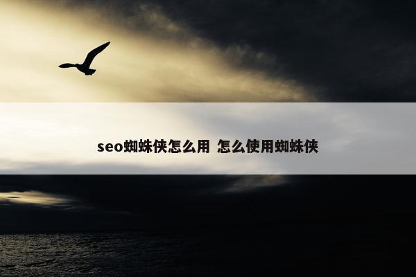 seo蜘蛛侠怎么用 怎么使用蜘蛛侠