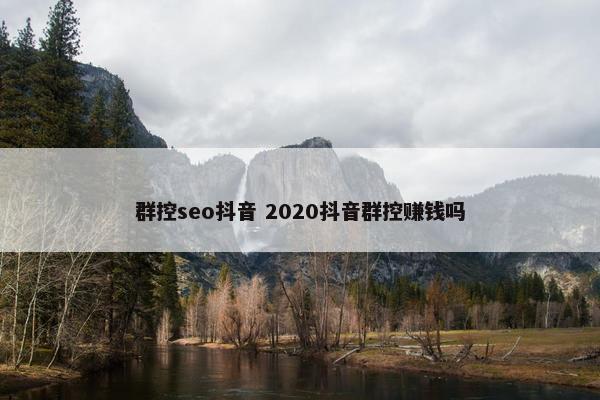 群控seo抖音 2020抖音群控赚钱吗