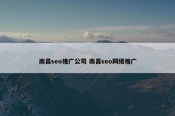 南昌seo推广公司 南昌seo网络推广